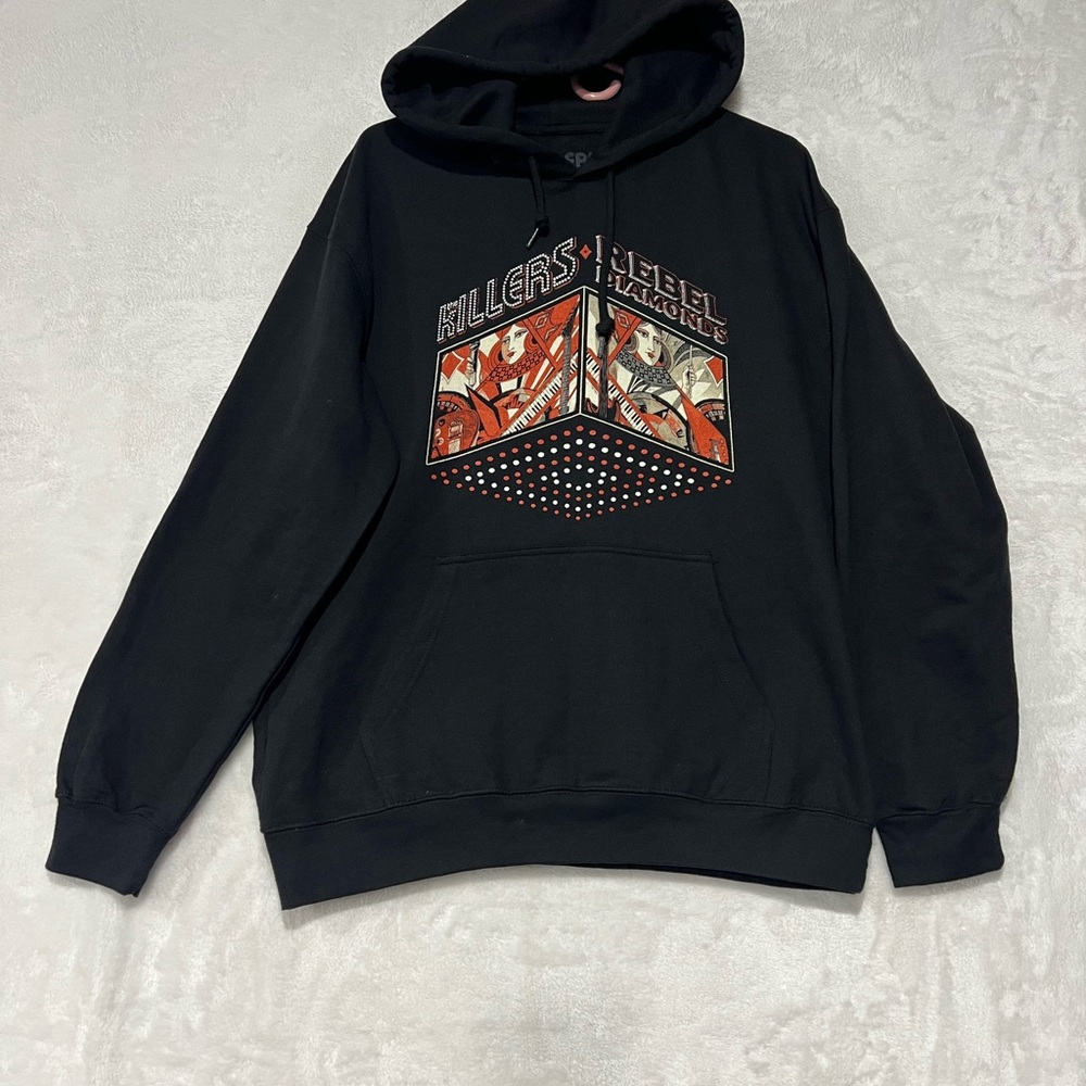The Killers Tour 2024 Rebel Diamonds Pullover Hoodie Black Large
